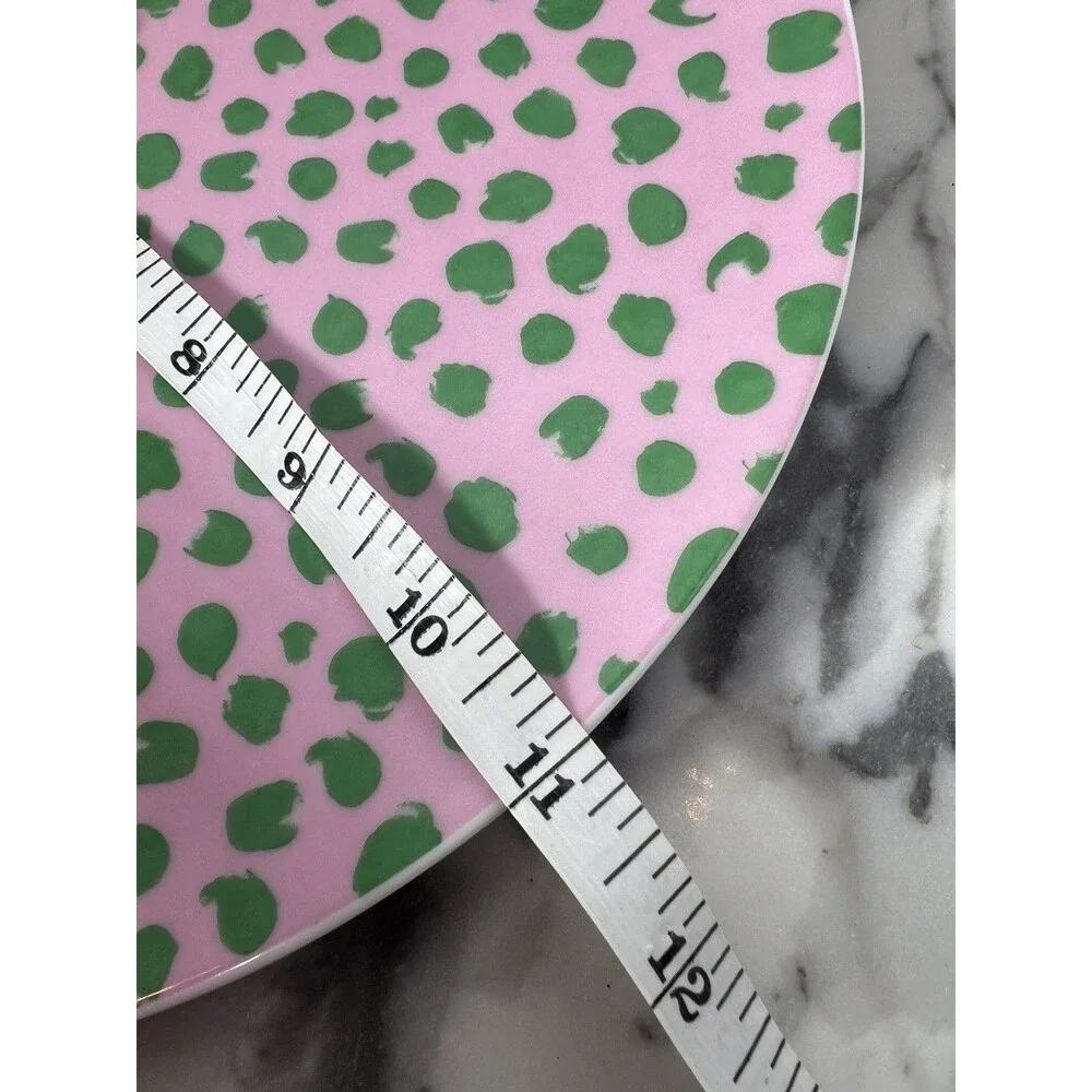 IKEA Plate Pink green platter dish 11